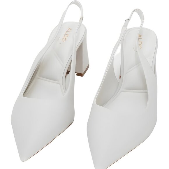 ALDO Uliana Pointed Toe Slingback Pumps White Bone Women US 9M EU 40 - Picture 5 of 6